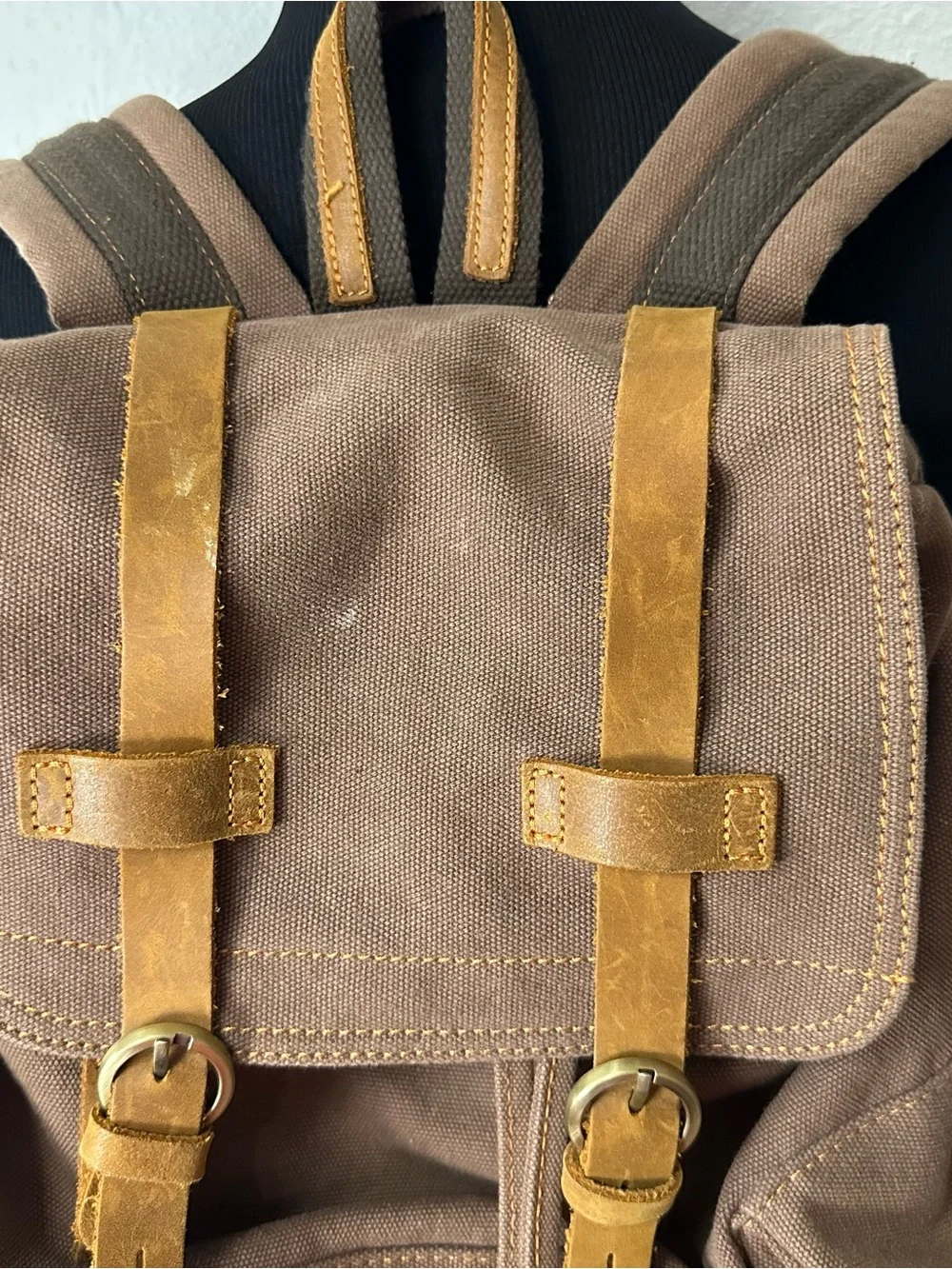 Gearonic Brown Canvas Backpack - Casual Everyday Bag